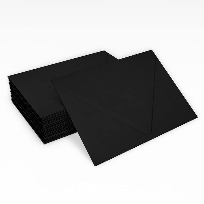 LUXPaper A2 Contour Flap Invitation Envelopes | 4 3/8" x 5 3/4" | Midnight Black | 80lb. Text | 50 Qty - Image 4